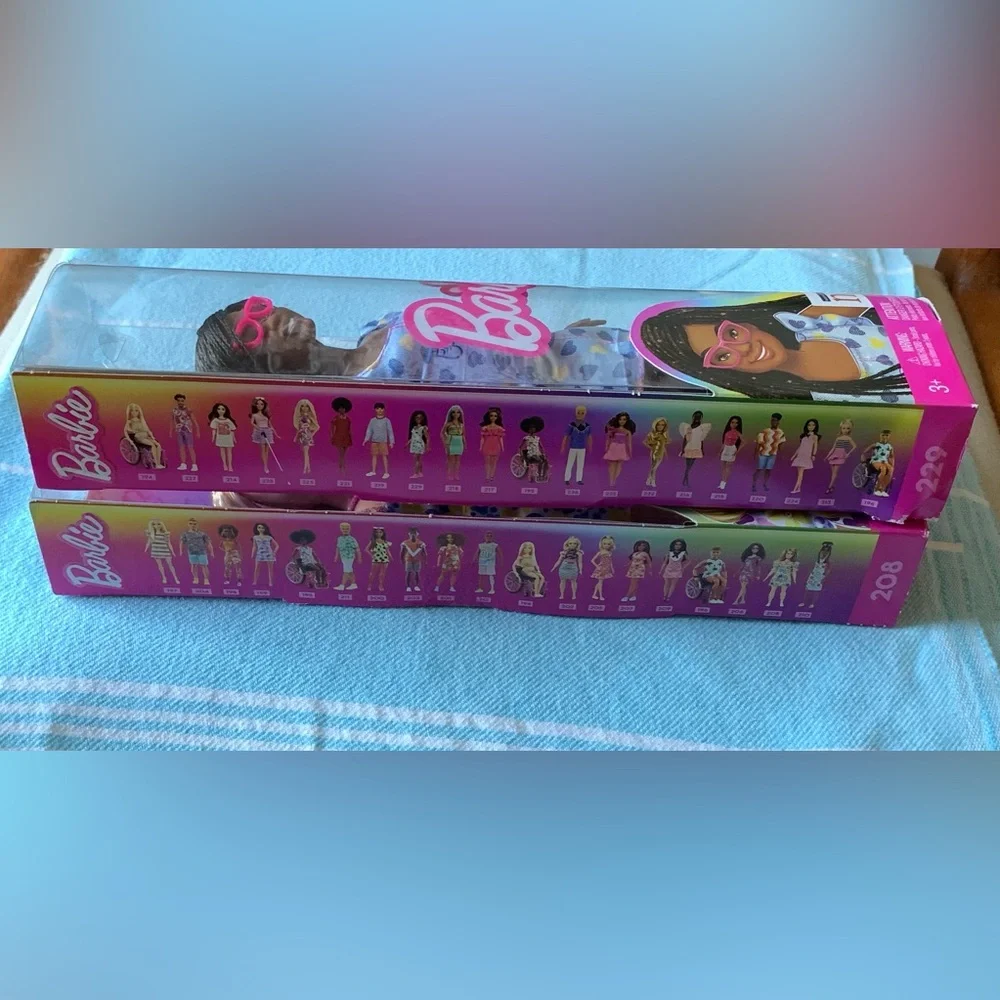 NIB Barbie Fashionistas Dolls #208 AND #229, Down Syndrome Friends Sisters NDSS